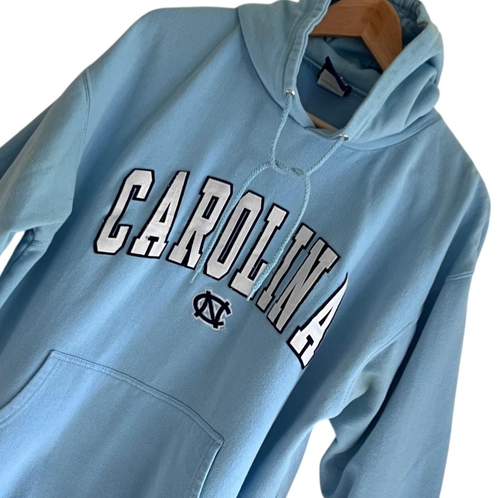 Vtg UNC Carolina Tar Heels Hoodie Old Varsity Brand Blue Mens L NCAA Collegiate